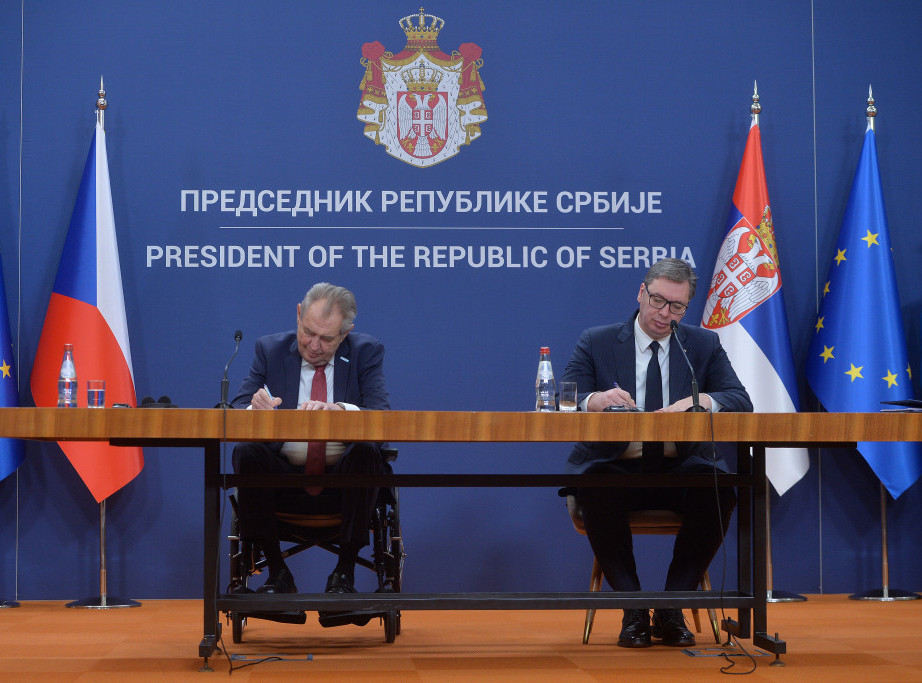 Vučić i Zeman potpisali Deklaraciju o jačanju kulturne saradnje Srbije i Češke