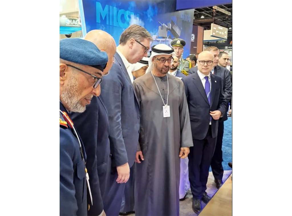UAE's Sheikh bin Zayed al Nahyan visits Serbia booth at IDEX 2023