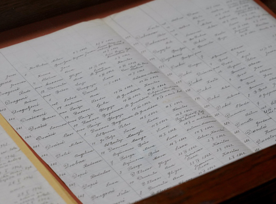 Spisak spasene dece Diane Budisavljević izložen u Narodnom muzeju Srbije