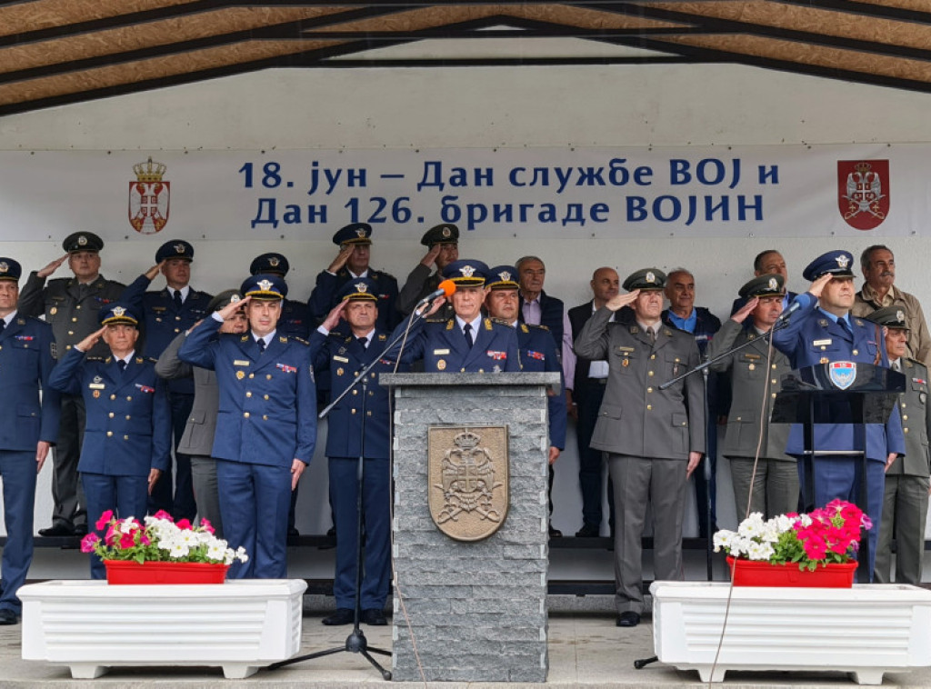 Svečanost povodom obeležavanja praznika službe VOJ i 126. brigade VOJIN održana u kasarni "Banjica"