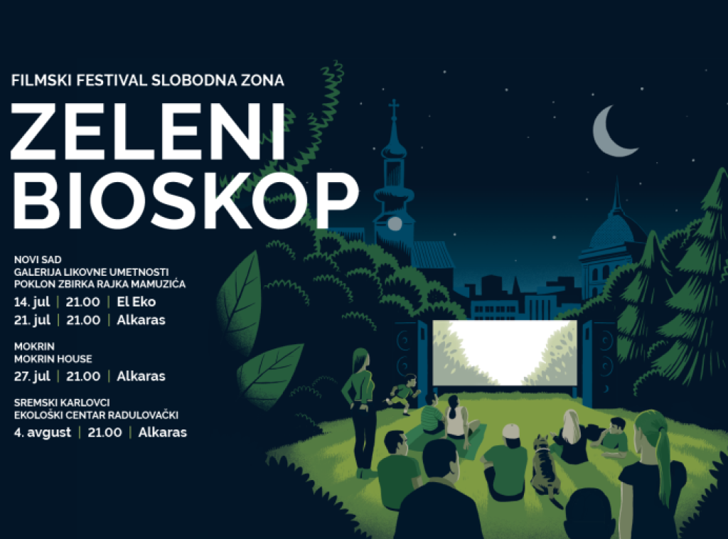 Zeleni bioskop Slobodne zone od sredine jula u Novom Sadu, Mokrinu i Sremskim Karlovcima