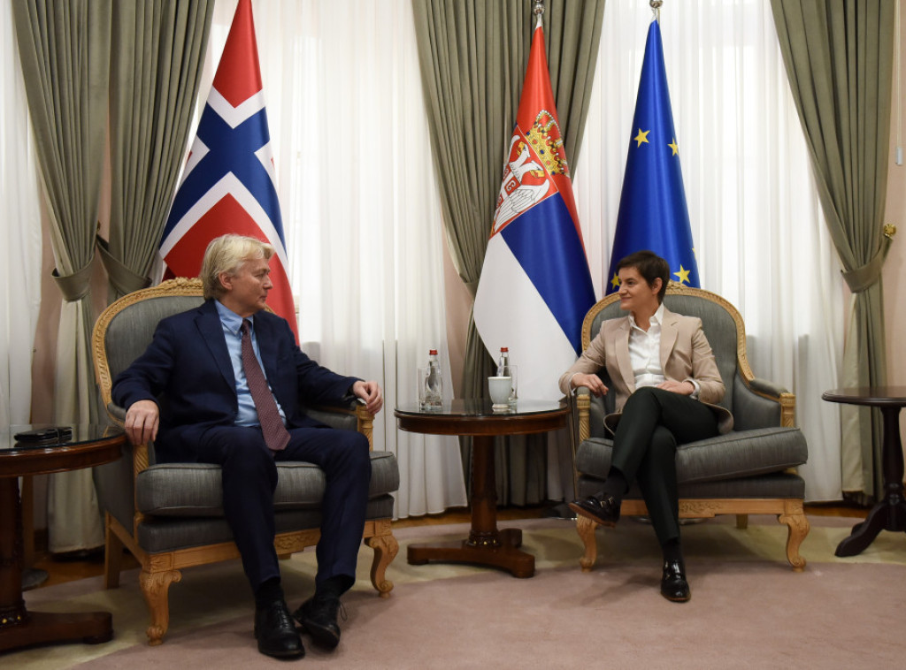 Brnabic receives farewell visit from Norwegian ambassador