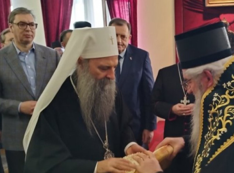 Patrijarh Porfirije proslavio krsnu slavu, među zvanicama Vučić i Dodik