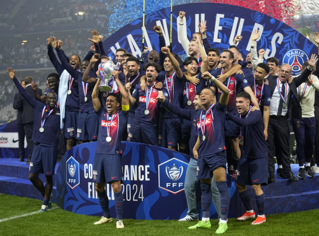 Fudbaleri Pari Sen Žermena osvojili Kup Francuske na Mbapeovom oproštaju od kluba