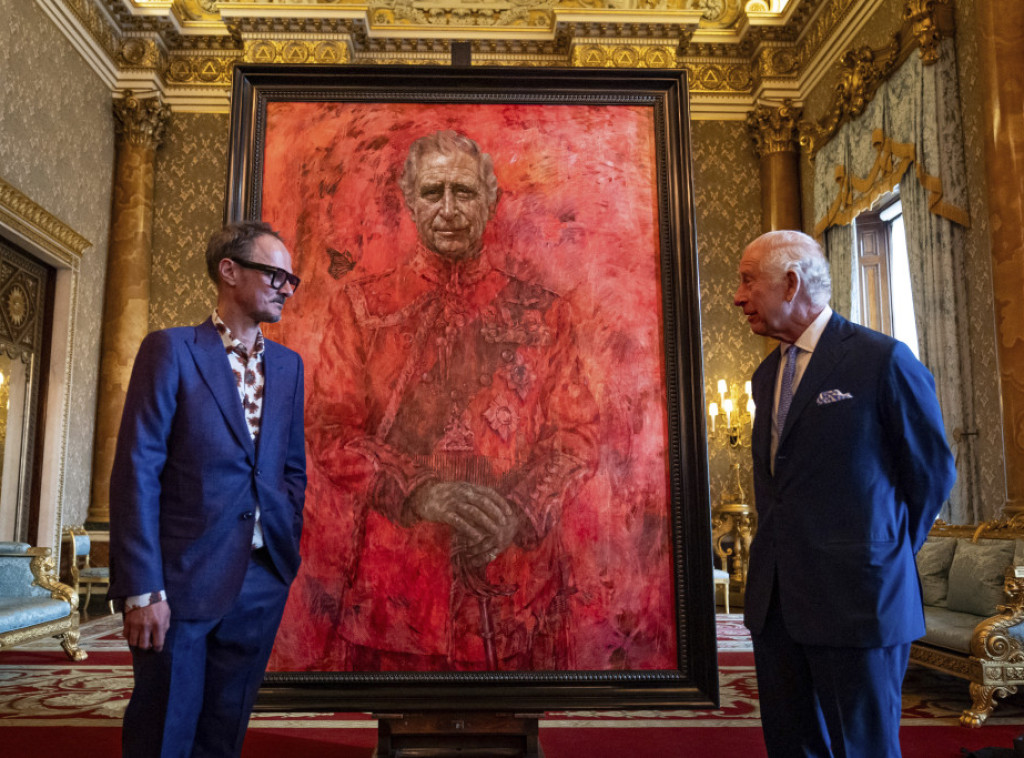 Vandalizovan portret kralja Čarlsa u Londonu