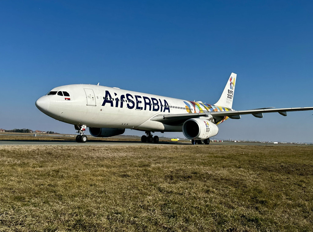 Novi avion Er Srbije stigao u Beograd, nosi oznaku EXPO 2027
