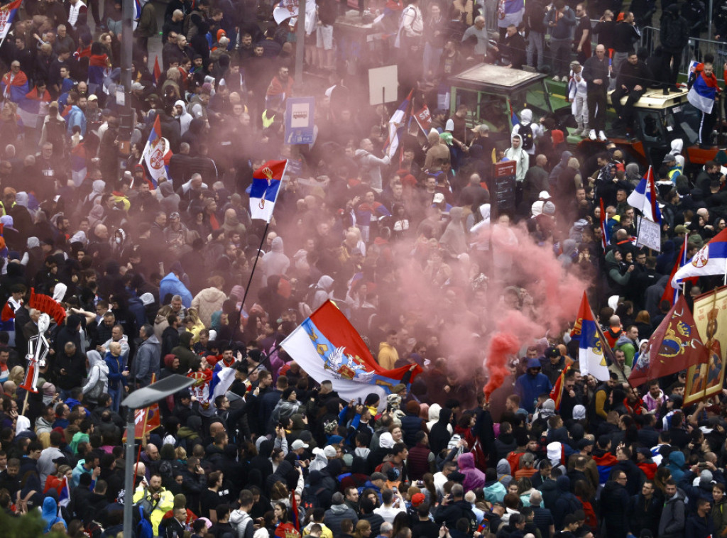 Protest studenata u blokadi i građana koji ih podržavaju, glavni program na Slaviji