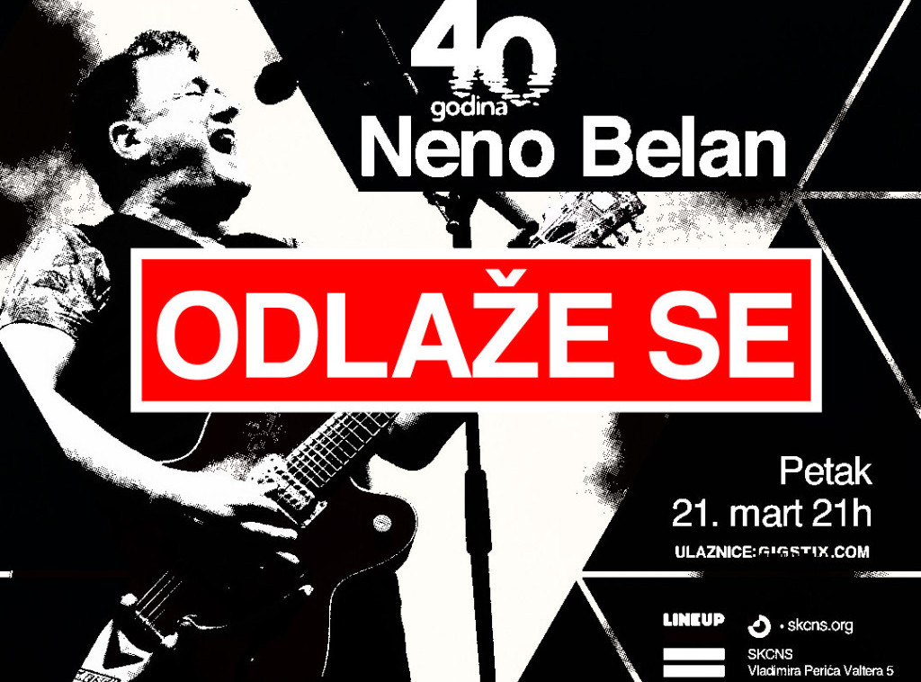 Odložen koncert Nene Belana u Novom Sadu