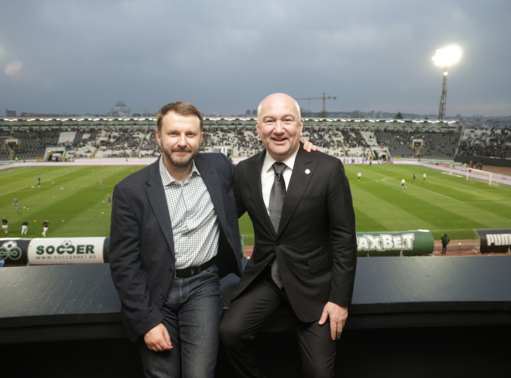 Popović i Oreškin prisustvovali prijateljskoj utakmici FK Partizan i CSKA u Beogradu