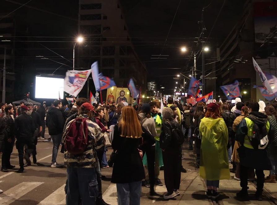 Studenti u blokadi protestovali kod zgrade nekadašnjeg Generalštaba
