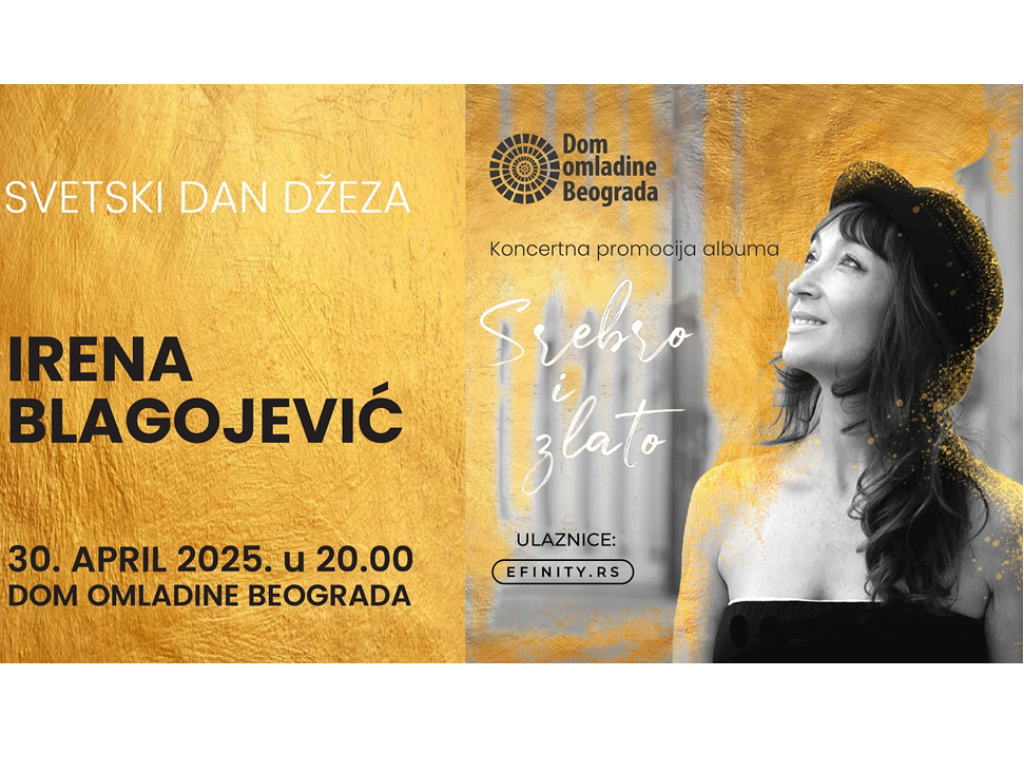 Irena Blagojević koncertom promoviše novi album 30. aprila u Domu omladine