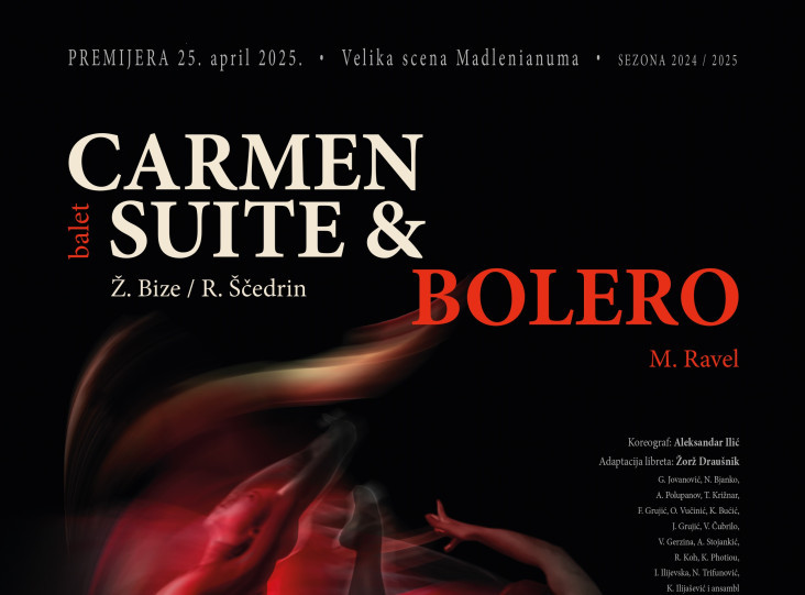 Premijere baleta "Carmen Suite & Bolero" 25. aprila u Madlenianumu
