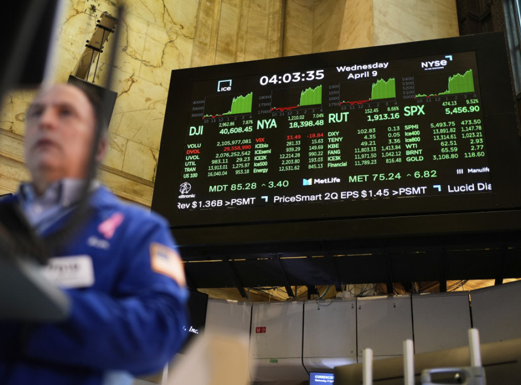 Glavni indeksi na Volstritu skočili su nakon Trampove objave o pauziranju carina