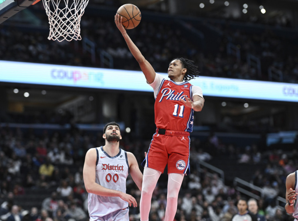 Tristan Vukčević oborio rekord po broju poena u porazu Vašingtona od Filadelfije