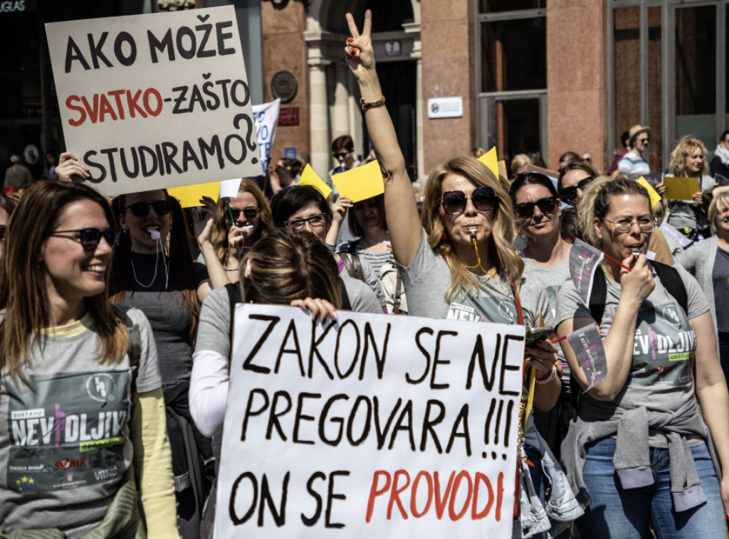 Vaspitači u Zagrebu protestovali zbog loših uslova rada u vrtićima i niskih plata