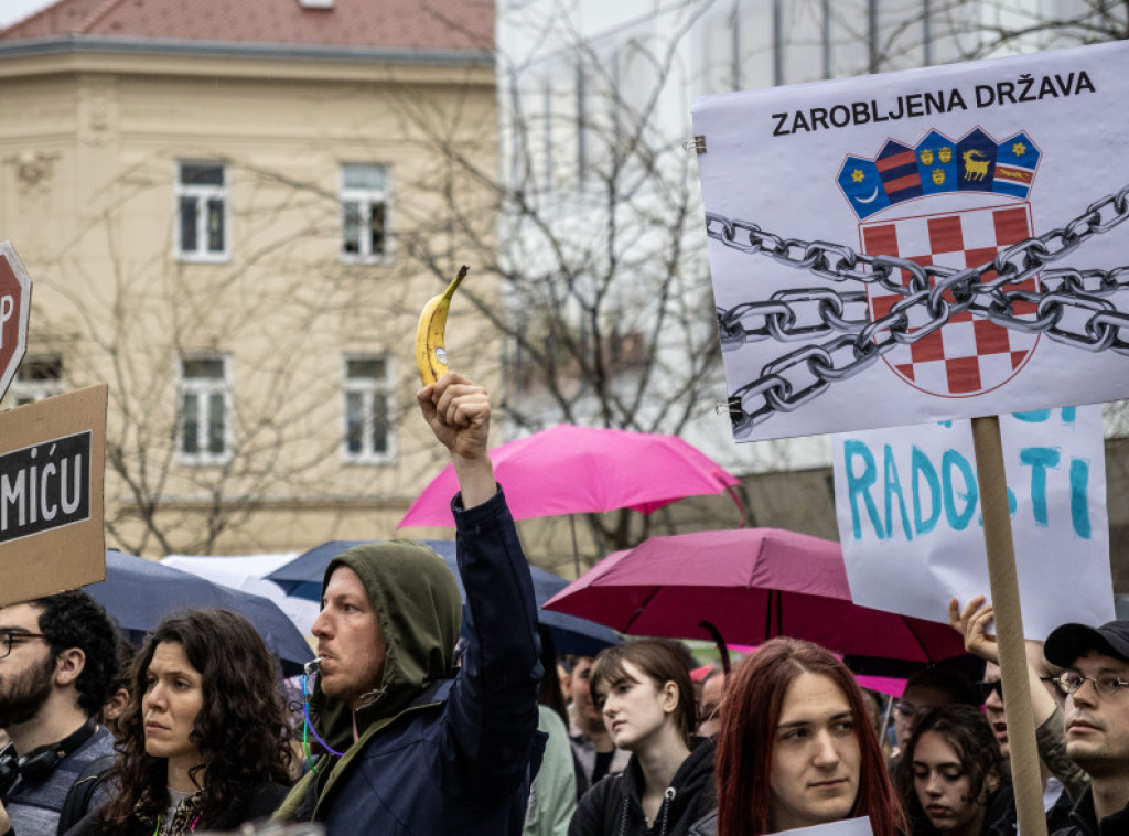 Zagreb: Studenti protestovali protiv državnog glavnog tužioca Ivana Turudića