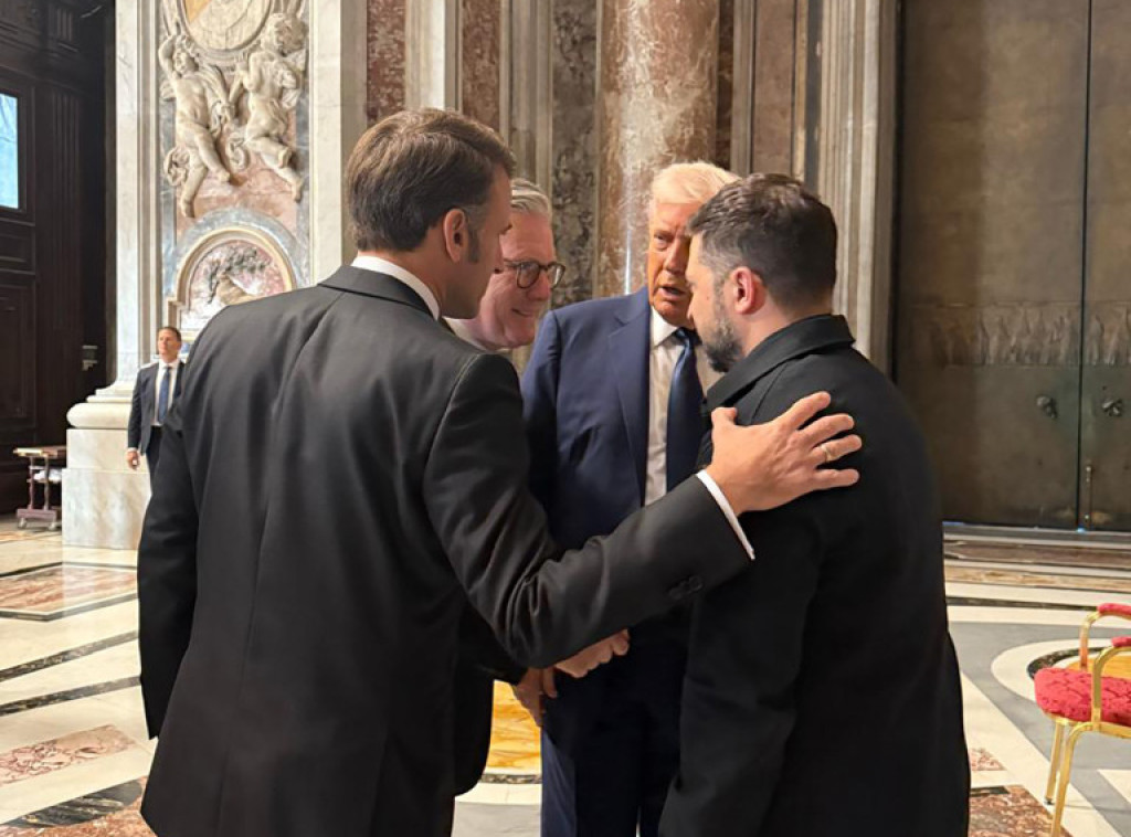 Jelisejska palata: Pozitivan sastanak Trampa, Zelenskog, Makrona i Starmera u Rimu