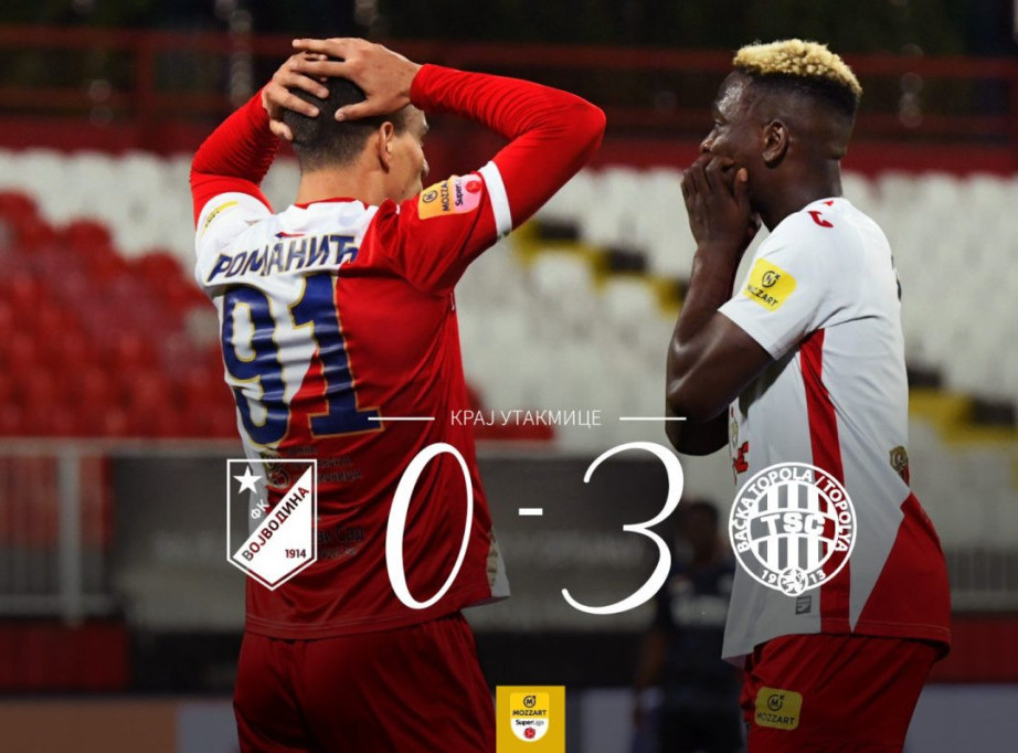 Fudbaleri TSC-a savladali Vojvodinu u plej-ofu Superlige Srbije