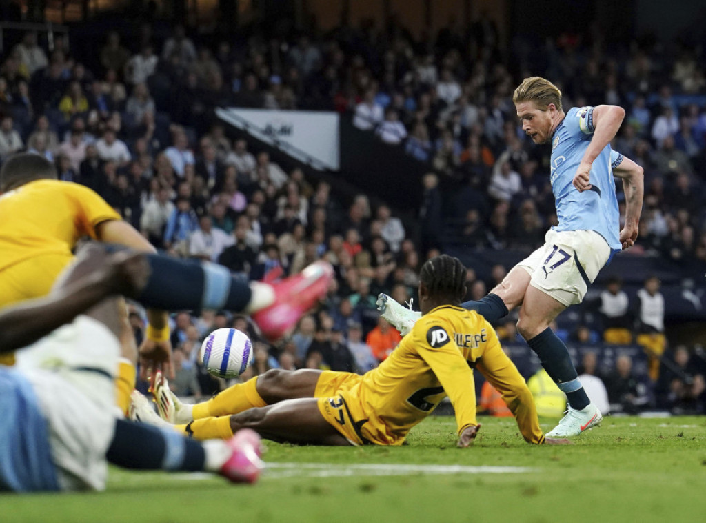 De Brujne za pobedu fudbalera Mančester Sitija protiv Vulverhemptona