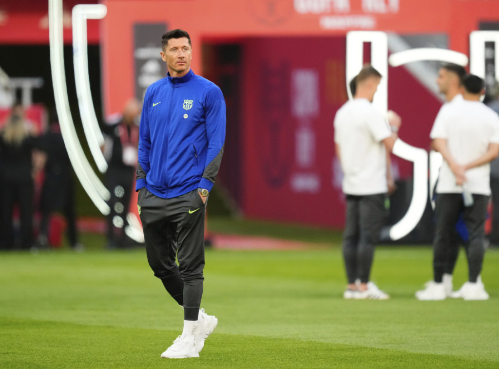 Fudbaler Barselone Robert Levandovski spreman za revanš polufinala Lige šampiona protiv Intera