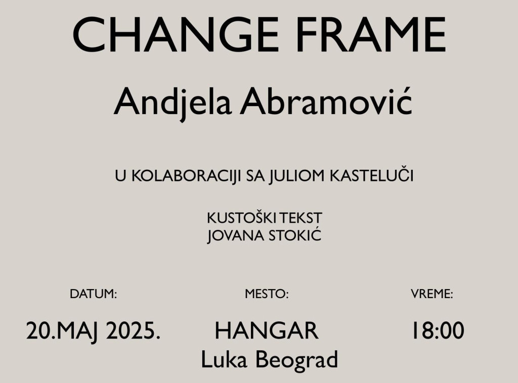 Izložba "Promena okvira" umetnice Anđele Abramović 20. juna u Hangaru