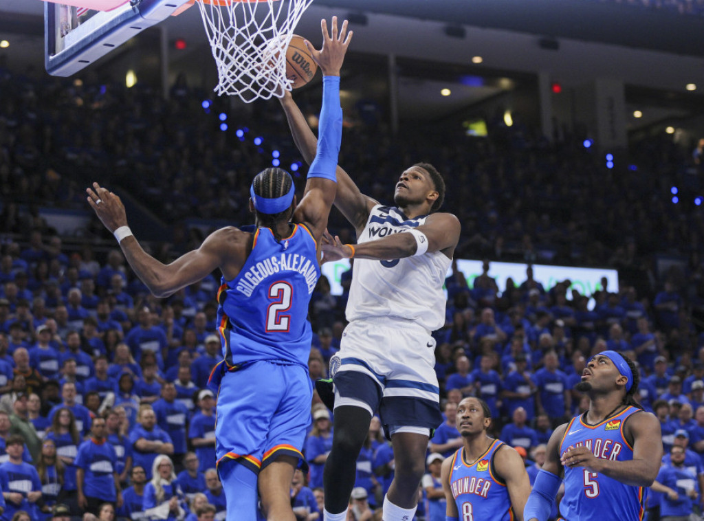 Košarkaši Oklahome poveli 2:0 protiv Minesote u finalu Zapadne konferencije NBA lige