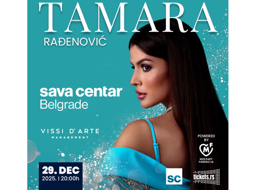 Umetnica Tamara Rađenović održaće koncert 29. decembra u Sava centru