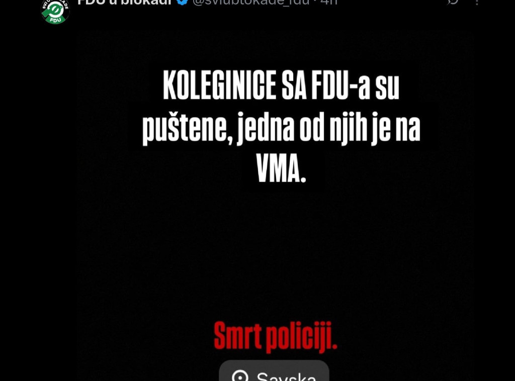 Više javno tužilaštvo formiralo predmet povodom pretnji smrću pripadnicima policije