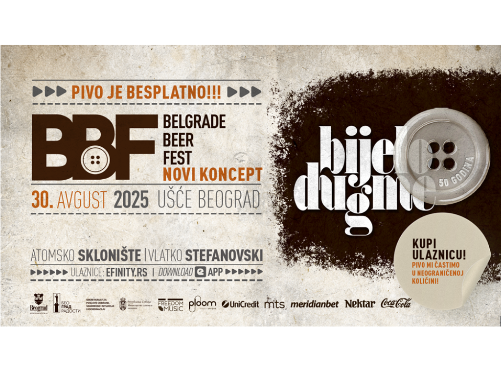 Beer Fest od 28. do 31. avgusta na Ušću uz Bijelo dugme, Riblju čorbu i druge