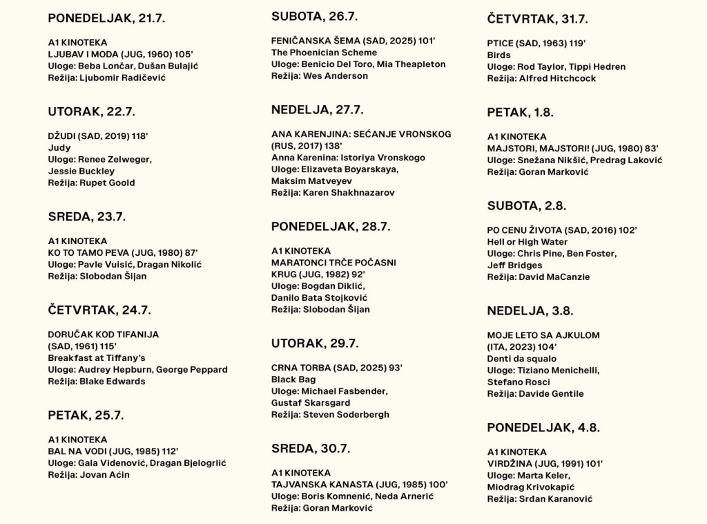 Film "Ljubav i moda" 21. jula otvara novu sezonu letnjeg bioskopa u Kinoteci