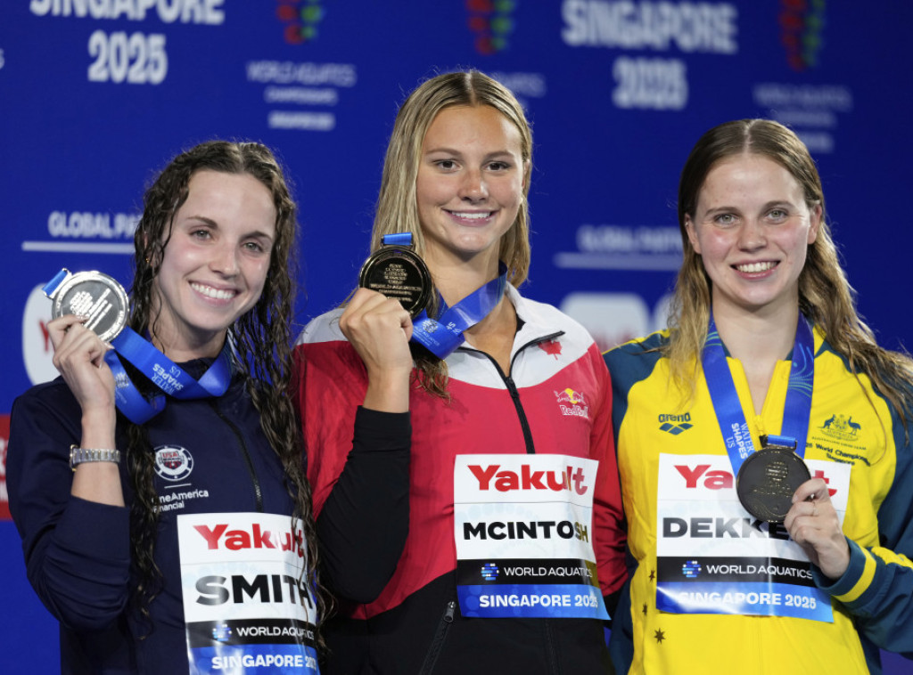 Kanadska plivačica Samer Mekintoš osvojila zlatnu medalju na 200 metara delfin na Svetskom prvenstvu