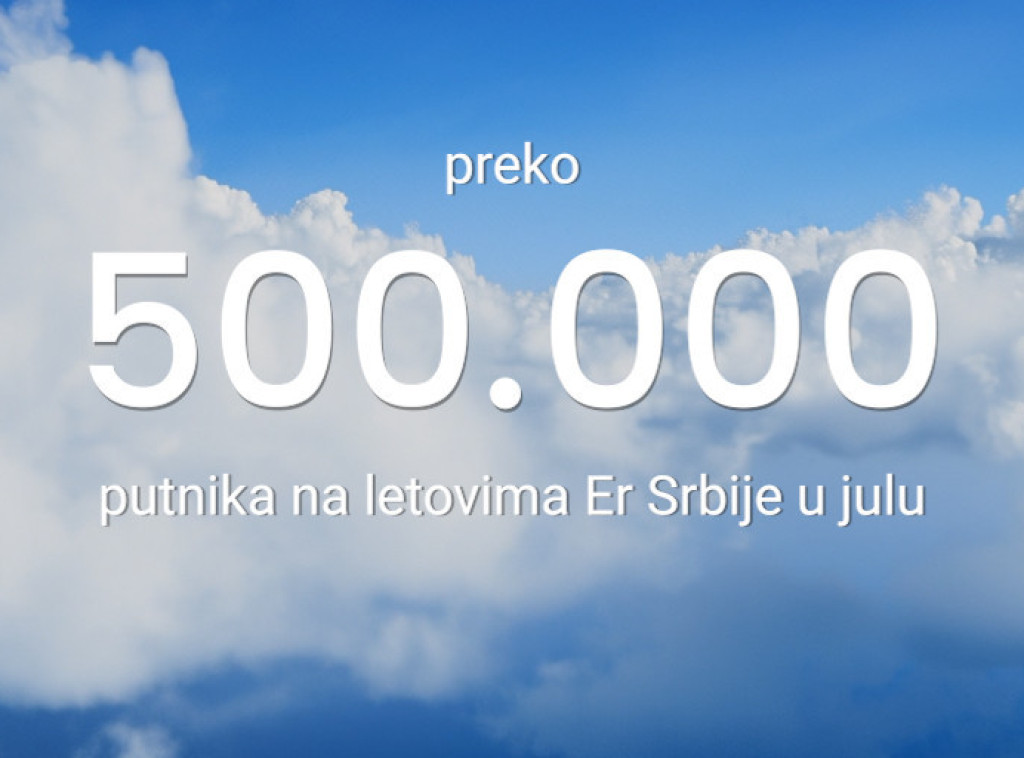 Er Srbija u julu prevezla više od pola miliona putnika