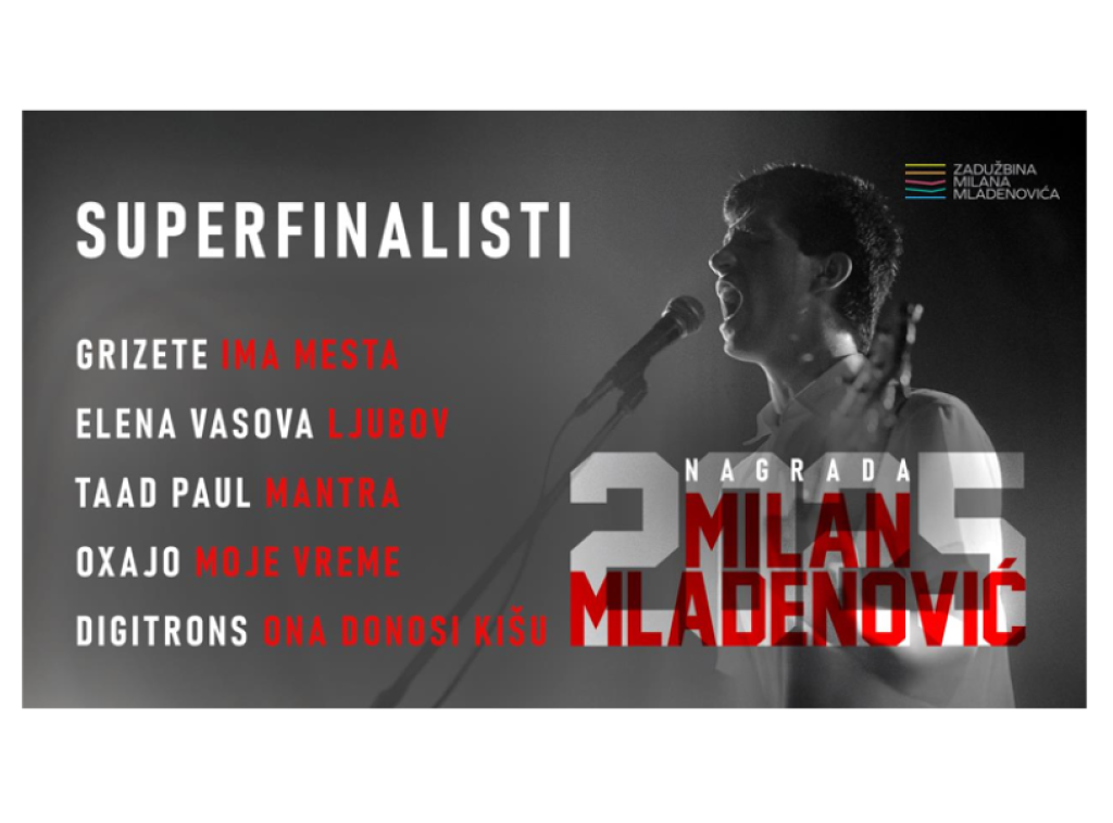 Izabrano pet superfinalista Nagrade Milan Mladenović