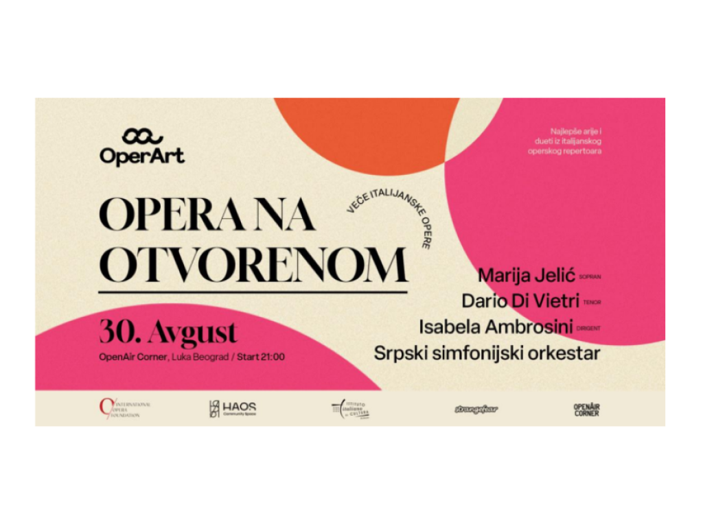 Koncert "Opera na otvorenom" 30. avgusta u Luci Beograd