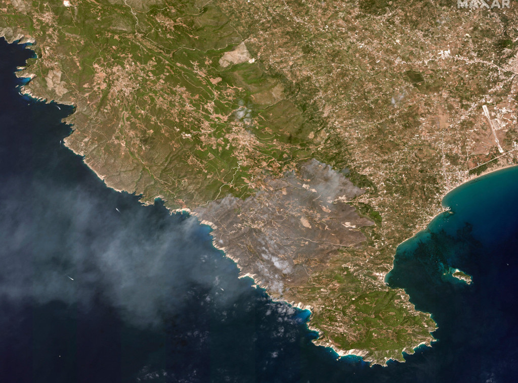 Požari u Grčkoj: Situacija stabilnija u Ahaji i Stratoni, aktivan front na Hiosu