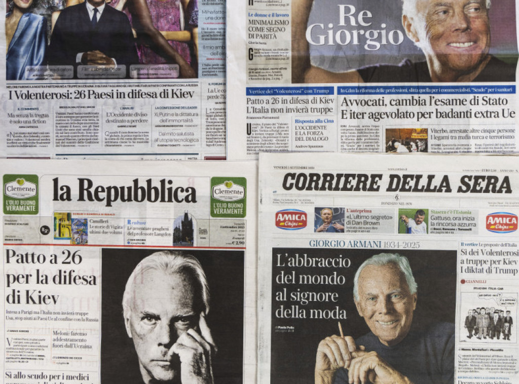 Zaposleni se oprostili od Armanija porukom u novinama