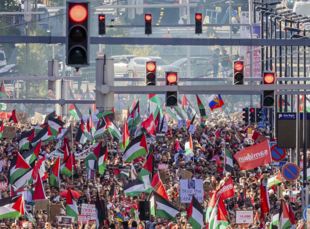 Organizatori: Više od 100.000 učesnika protesta podrške Palestini u Briselu
