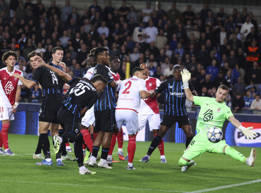 Fudbaleri Klub Briža ubedljivo pobedili Monako, remi Kopenhagena i Leverkuzena u Ligi šampiona