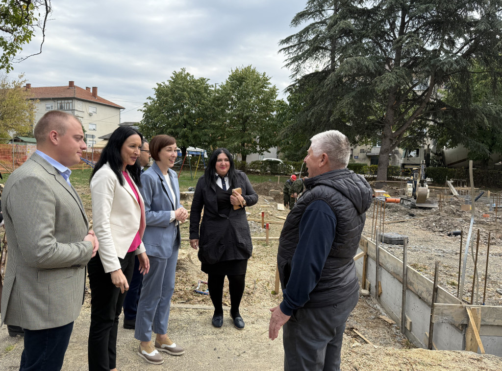 Jelena Žarić Kovačević obišla radove na izgradnji vrtića za 120 dece u Trsteniku