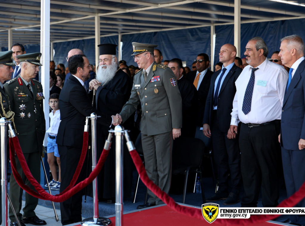 Načelnik Generalštaba Vojske Srbije general Milan Mojsilović na vojnoj paradi u Nikoziji