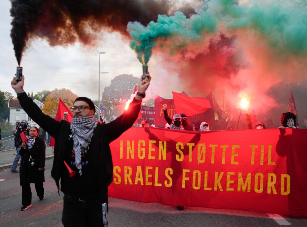 Protesti propalestinskih aktivista uoči meča kvalifikacija za Svetsko prvenstvo između Norveške i Izraela
