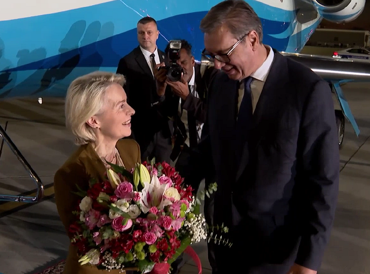 Fon der Lajen u zvaničnoj poseti Beogradu, dočekao je predsednik Vučić na aerodromu