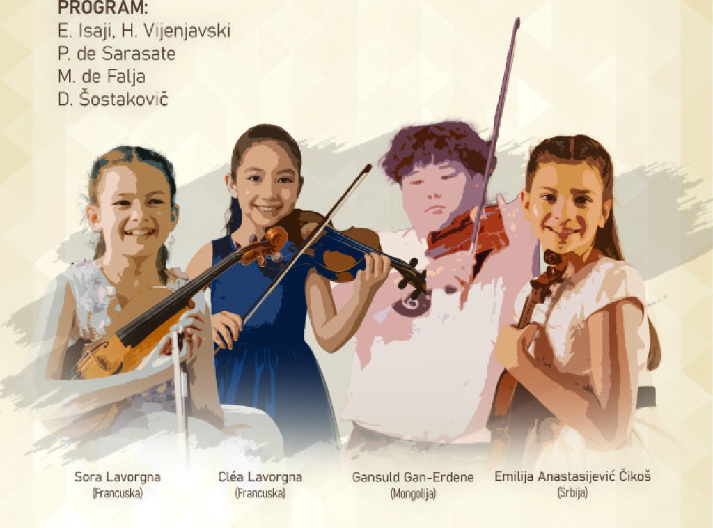 Koncert mladih violinista iz Srbije, Francuske i Mongolije 29. oktobra u Gvarnerijusu