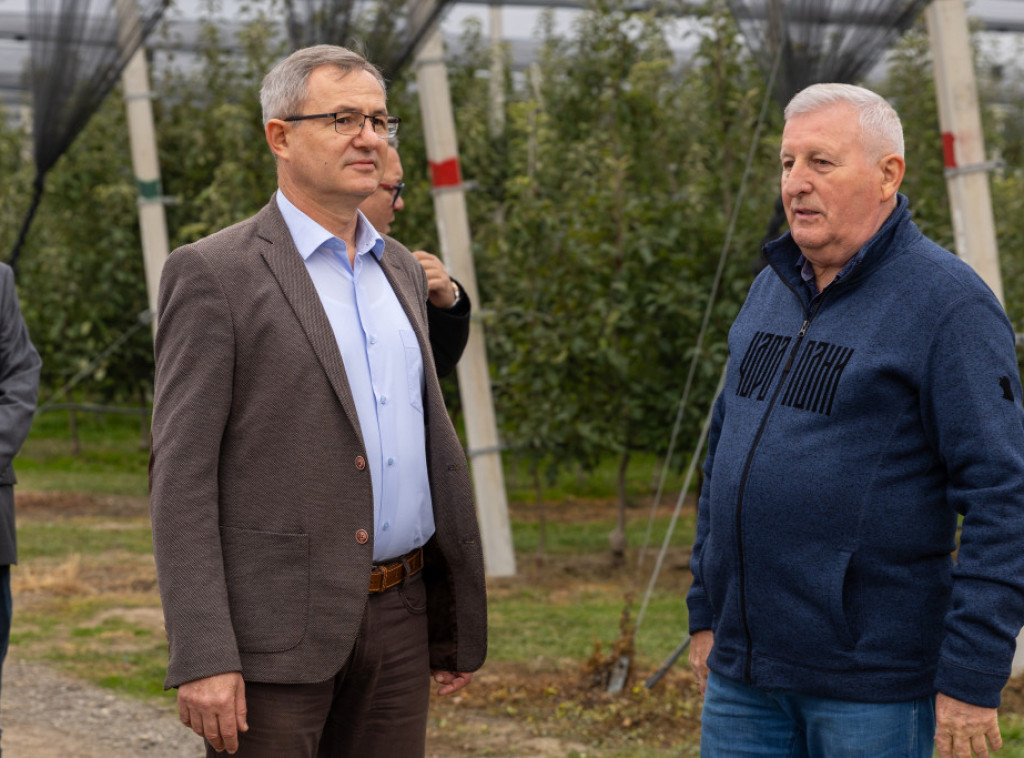 Ministar Glamočić obišao gazdinstvo u Bačincima: Domaći voćari ravnomerno pariraju evropskim