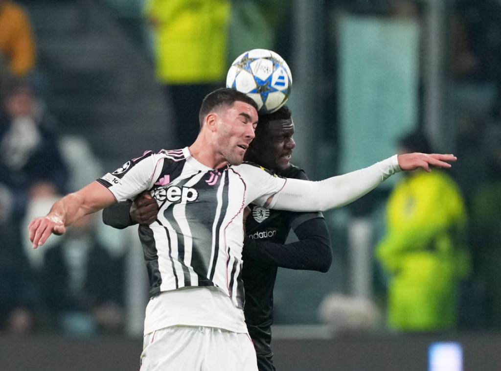 Srpski fudbaler Dušan Vlahović strelac za Juventus u remiju protiv Sportinga