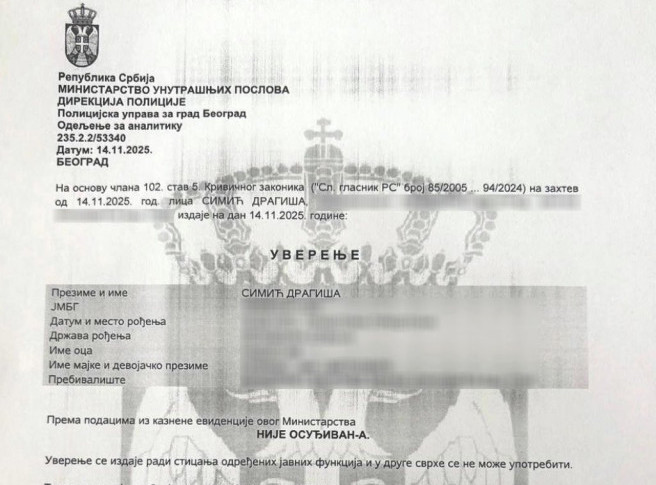 MUP: Simić nikada nije pravosnažno osuđen, optužbama se dezinformiše javnost
