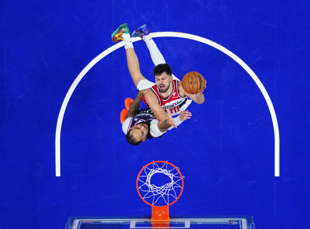 Srpski košarkaš Tristan Vukčević postigao 16 poena u porazu Vašingtona od Filadelfije