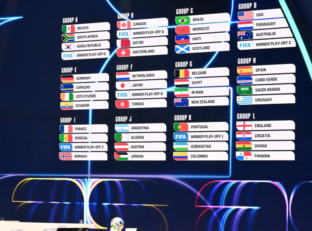 Održan žreb za Mundijal: Fudbaleri Engleske igraće na Svetskom prvenstvu  u grupi L protiv Hrvatske, Paname i Gane