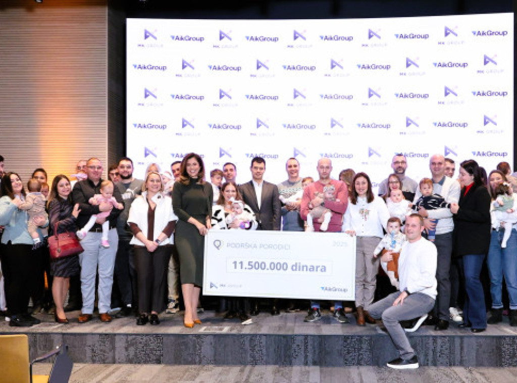 Zaposlenima MK Group i AikGroup koji su postali roditelji u 2025. ukupno 11,5 miliona dinara