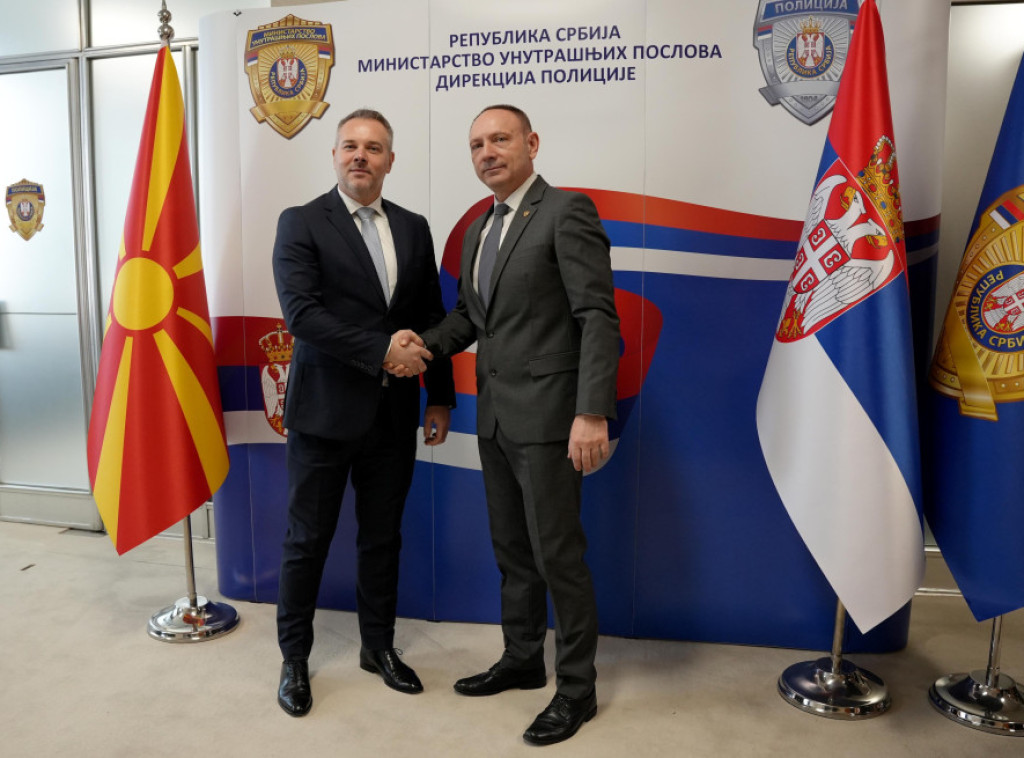 Direktor policije Dragan Vasiljević i Aleksandar Janev o unapređenju policijske saradnje Srbije i Severne Makedonije
